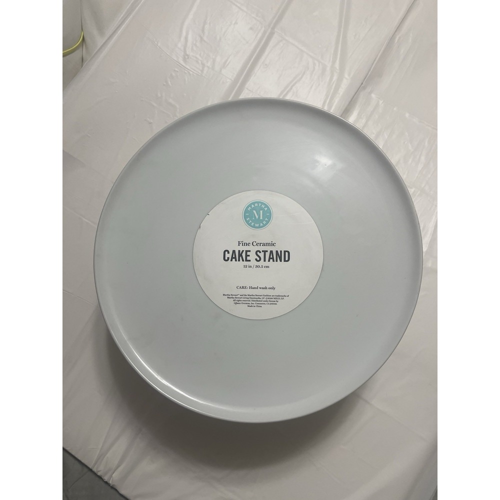 Martha Stewart Living Cake Stand White  Fine Ceramic 12 Inches